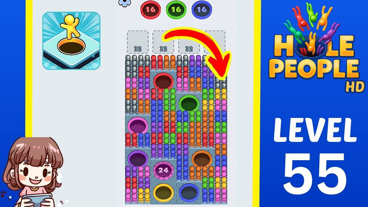 Hole People Level 55: Hole People Level 55 Solution Walkthrough