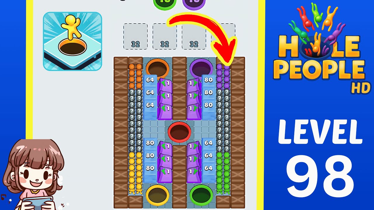 Hole People Level 98: Hole People Level 98 Solution Walkthrough
